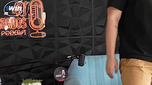 podcast turns hardcore with sara blonde and crispasquel in deepthroat threesome