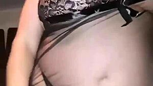 Awesome doggy style with big tits and creampie