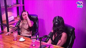 blonde girl strips naked in the studio