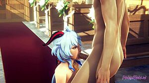 Ganyu Feels Intense Pleasure As She Sucks And Gets Fucked In Church