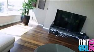 Cute teen 18+ Tiffany Kohl sucking big cock