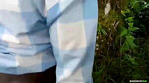 two lovers caught fucking in the bush on sunday