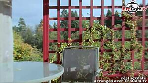 This cute British brunette teen tries her first porno casting. She’s petite and nervous but eager.