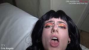 Lucifera Cris Angelo Dominates with Tongue Splitting in Private Fuck from Paris to Barcelona Part 2
