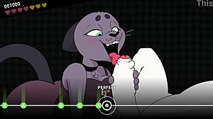 Beat Banger Cathy expertly handles monster cocks in furry cartoon group banging.