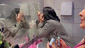 Bar With Panties Hanging And Brazilian Milf Action