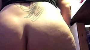 Chubby BBW friend stretches her big fat ass for huge toy. She engages in anal sex and masturbation.