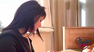 brunette secretary ava in sexy lingerie