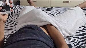 Forbidden sex with lucky stepbrother caught masturbating