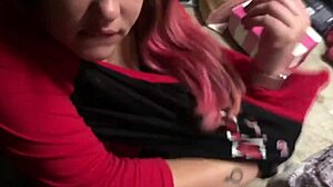 BBW says, Suck my huge natural tits in garage blowjob.