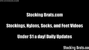 sasha and monica licking feet in sexy stockings