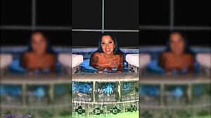 Super squirt with dildo in bikini!