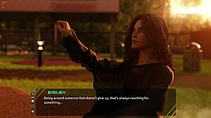 Stunning Brunette Discusses Old Days In Taboo Hentai Game