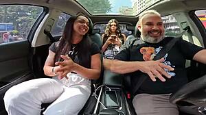 Maay Maya strips in the car