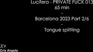 Lucifera Cris Angelo Dominates with Tongue Splitting in Private Fuck from Paris to Barcelona Part 2