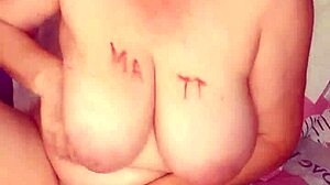 Mariaold, wow, those huge tits while stripping and fingering her pussy!