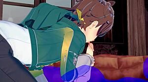 konosuba yaoi shows kazuma sucking with cum dripping in japanese anime