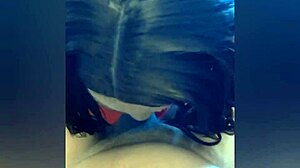 Shemale Celeste sucking a big black cock