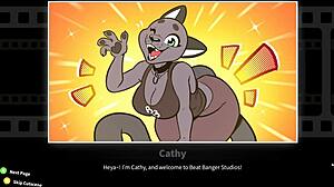 Beat Banger Cathy expertly handles monster cocks in furry cartoon group banging.