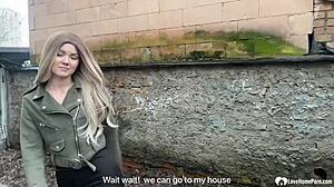 cute blonde puts on sexy outfit?