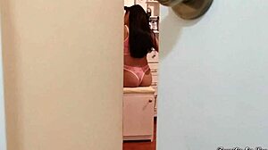 I spied on my stepsister and blackmailed her for anal!