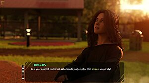 Stunning Brunette Discusses Old Days In Taboo Hentai Game