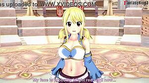 Lucy Heartfilia deepthroats in fairy tail hentai fantasy