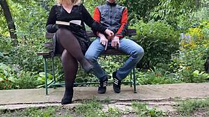 Pulp Fiction Style Outdoor Cumshot Scene