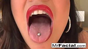 London Gives Extra Wet And Sloppy Blowjob With Facial