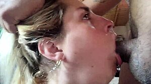 this slut gives a sloppy blowjob