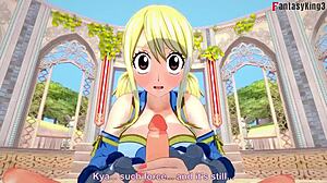 Lucy Heartfilia deepthroats in fairy tail hentai fantasy