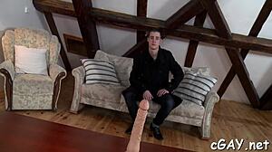 that cute gay guy gets his butt thrashed with fucking and blowjob