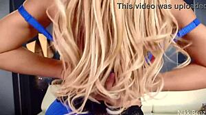 Nikki Benz Cleans Her Fingers After Solo Session.