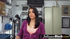 Wow, latina teen sucks big black cock like a pornstar!