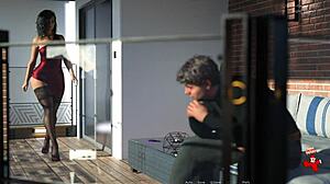 Anna in exciting affection se2 ep 60 wearing sexy red dress and black stockings