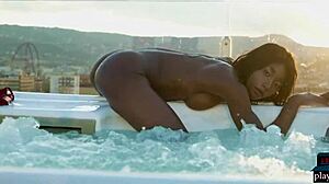 Ebony beauty strips naked!