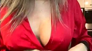 Milf almost caught masturbating by officer