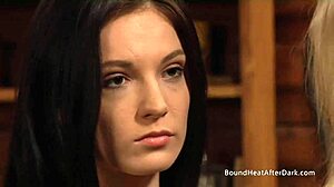 curvy lesbian slave bound and whipped hard by mistress