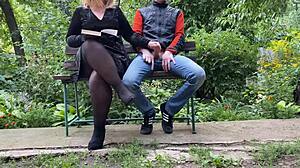 Pulp Fiction Style Outdoor Cumshot Scene