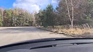 Blowjob and Solo Action in the Car