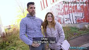 Public Agent Seduces Tight Spanish Babe for Blowjob and Fuck Behind Husband’s Back in Outdoor Spot