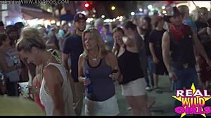 Damn, These Fantasy Fest Sluts Flash Everything On The Street!