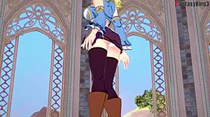 Lucy Heartfilia deepthroats in fairy tail hentai fantasy