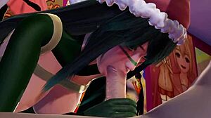 Tsuyu Asui's New Year's Eve Cosplay Hentai: Uncensored 3D Big Tits Action