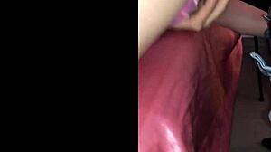 French amateur slut in satin panties gets deepthroat