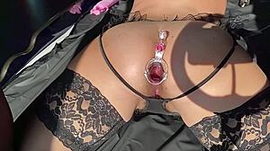 Big ass pawg stretches asshole with speculum for anal play