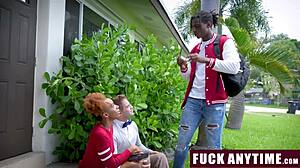 Stepbro And Tutor Double Team Stepsister In Cowgirl Action