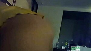 After sucking his curved cock, he humiliates and spanks me on all fours