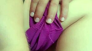 Wife without panties gets fucked on sofa