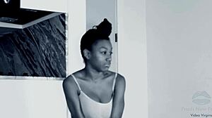 guess who's back, that ebony teen with messy deepthroat and facial